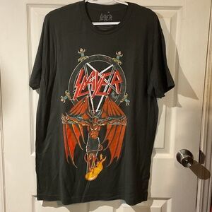 NWOT Black Graphic Slayer Band T-Shirt - Red & Black